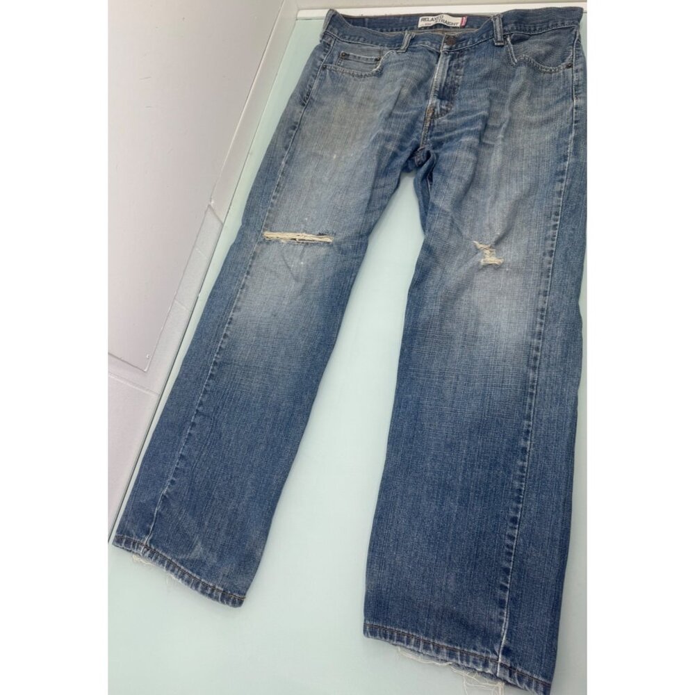 Levis Men Jeans 559 36X32 Relaxed Straight Distressed Medium Wash Denim Y2K